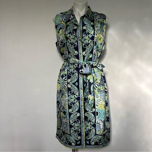 Dana Buchman 100% silk paisley watercolor resort dress